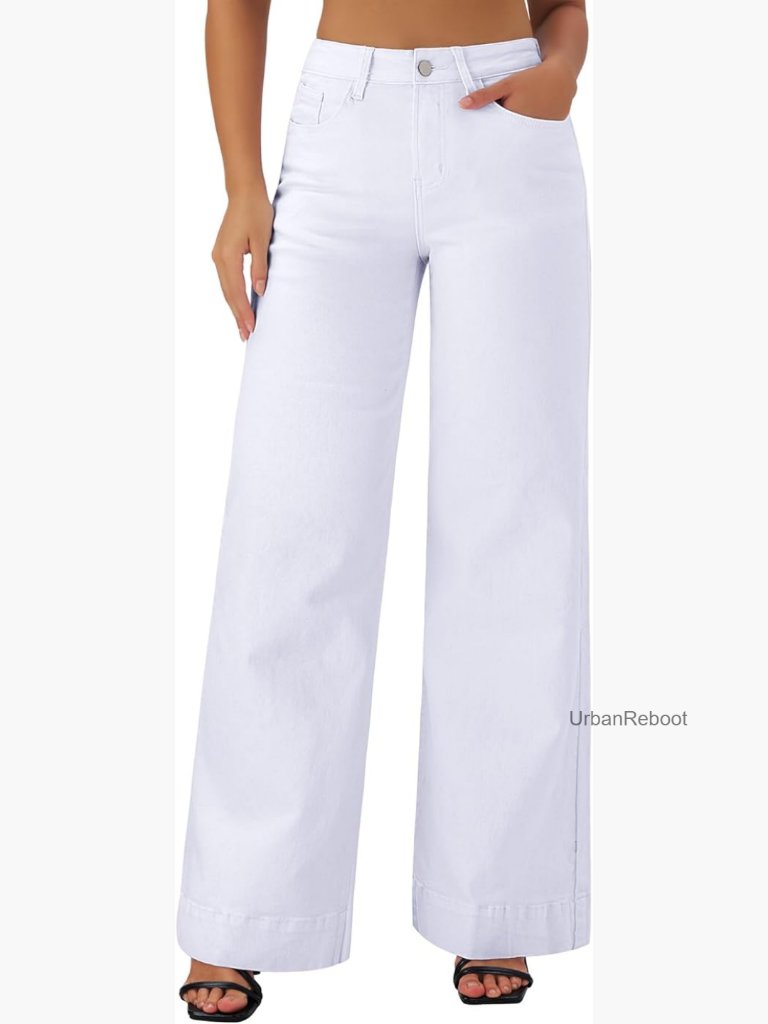High Waisted Wide Leg Stretchy Baggy Denim Jeans Women